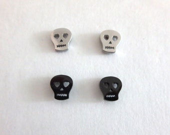 Silver Skull Stud Earrings Halloween Jewelry For Women Halloween Earrings Halloween Gifts for Teens Black Goth Skull Earrings Skull Jewelry