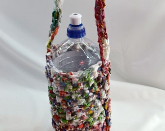 Large Multicolored PLARN Water Bottle Carrier/Holder