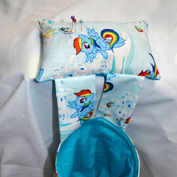 Rainbow Dash, My Little Pony Pincushion with Thread Catcher, Scrap Caddy