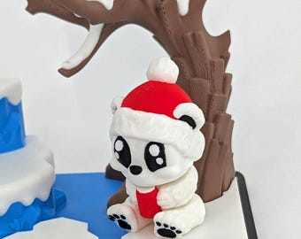 3D Printed Soda Bear - Polar Bear : Articulated Fidget Desk Decor