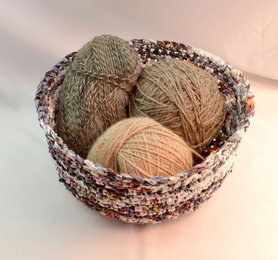 Colorful PLARN Basket Bowl Etsy