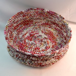 Red and White PLARN Basket / Bowl