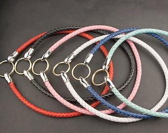 Windhund Haushalsband. Geflochtenes Bolo Leder für Greyhound, Whippet alle Hundetypen. Leichtgewicht. Slip on, Coole Farben. Jede Größe