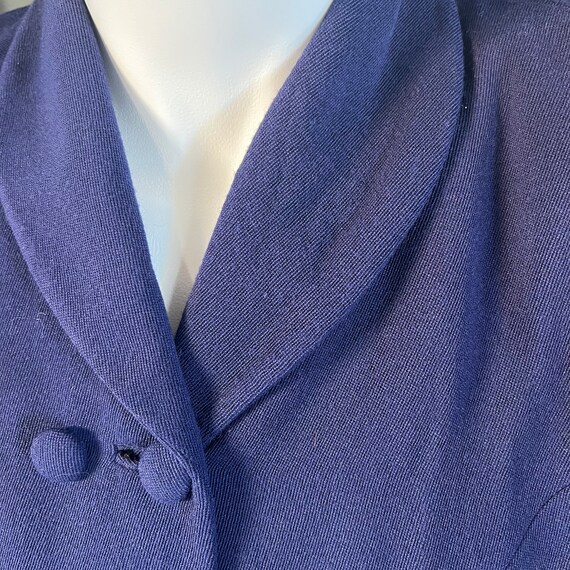 1940s vintage navy blue double breasted gabardine… - image 3