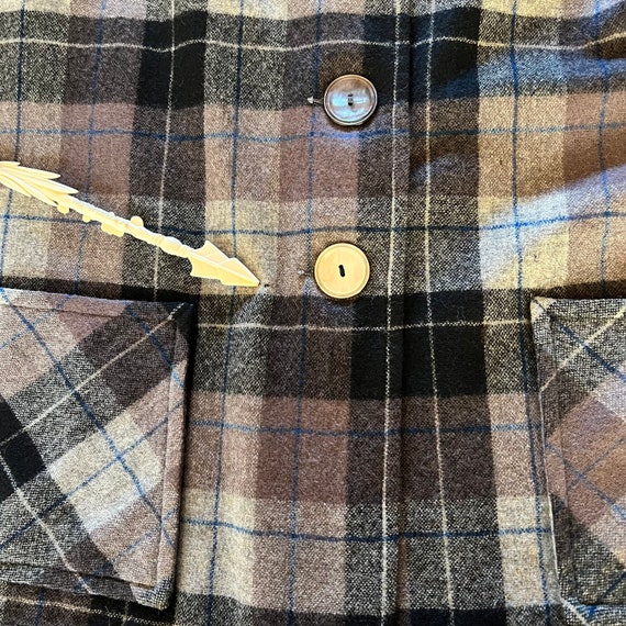 1950s vintage wool plaid Pendleton 49er shirt jac… - image 8