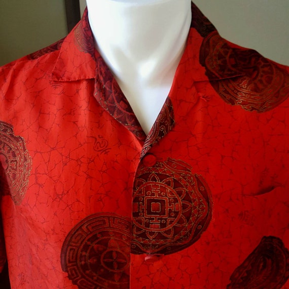 1950s Vintage Ross Sutherland silk Hawaiian shirt… - image 2