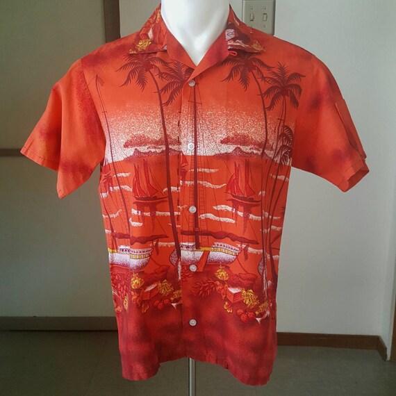 1950s Or Early 60s Vintage Novelty Print Mens Shir
