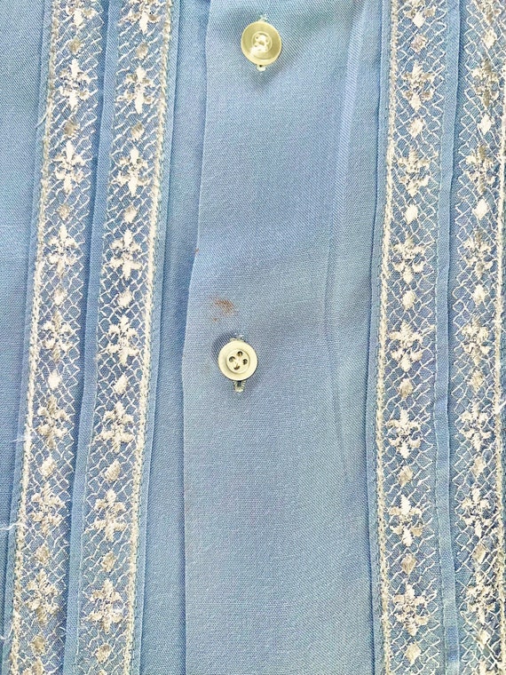 1950s vintage light blue Pilgrim soft rayon shirt… - image 7