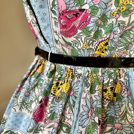 1960s vintage Vicky Vaughn butterfly print dress … - image 8