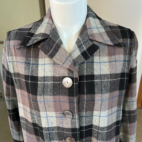 1950s vintage wool plaid Pendleton 49er shirt jac… - image 2