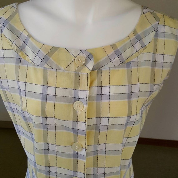 1950s Vintage Jeanies Brand Sleeveless Plaid Summe