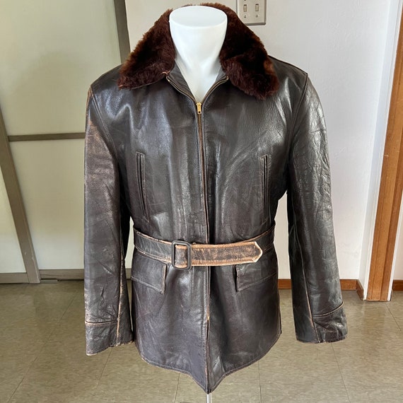 1940s vintage Sears Hercules Outerwear belted hea… - image 1