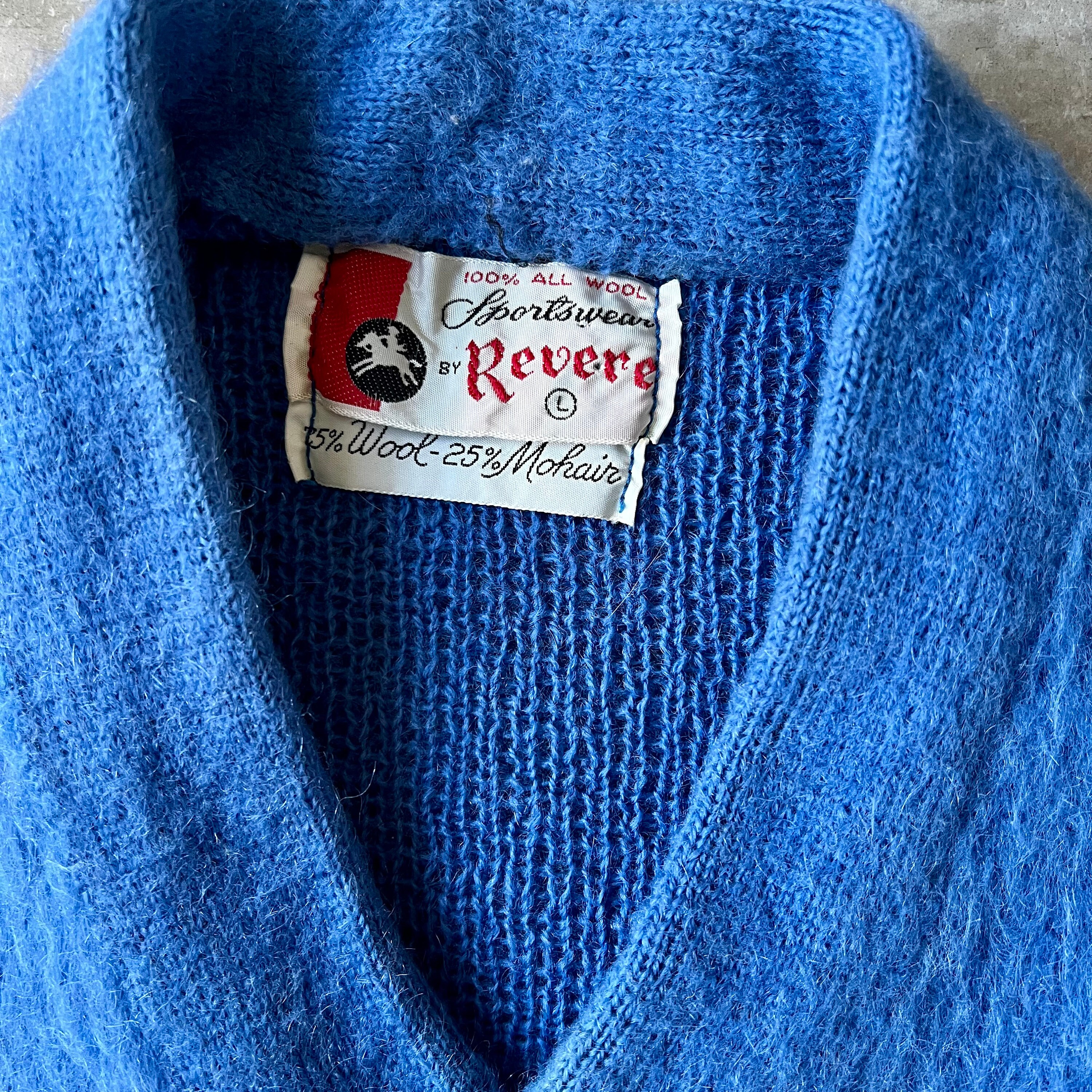 トップス 60s Revere Sports wear sweater knit 1950s or 60s Vintage Revere Sportswear Mohair Blend Sweater L