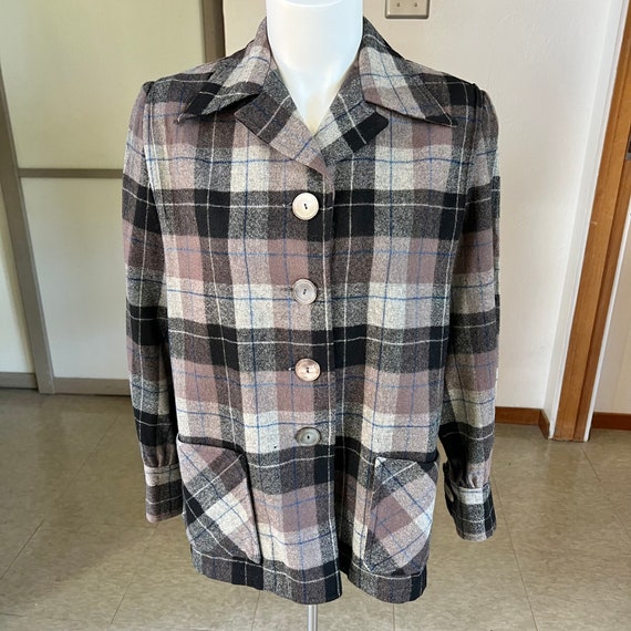 1950s vintage wool plaid Pendleton 49er shirt jac… - image 1