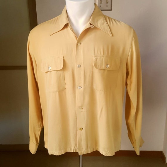 1940s vintage flap pocket loop collar gabardine sh