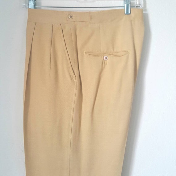 1940s Vintage Yellow Palm Beach Pants With Side Ci