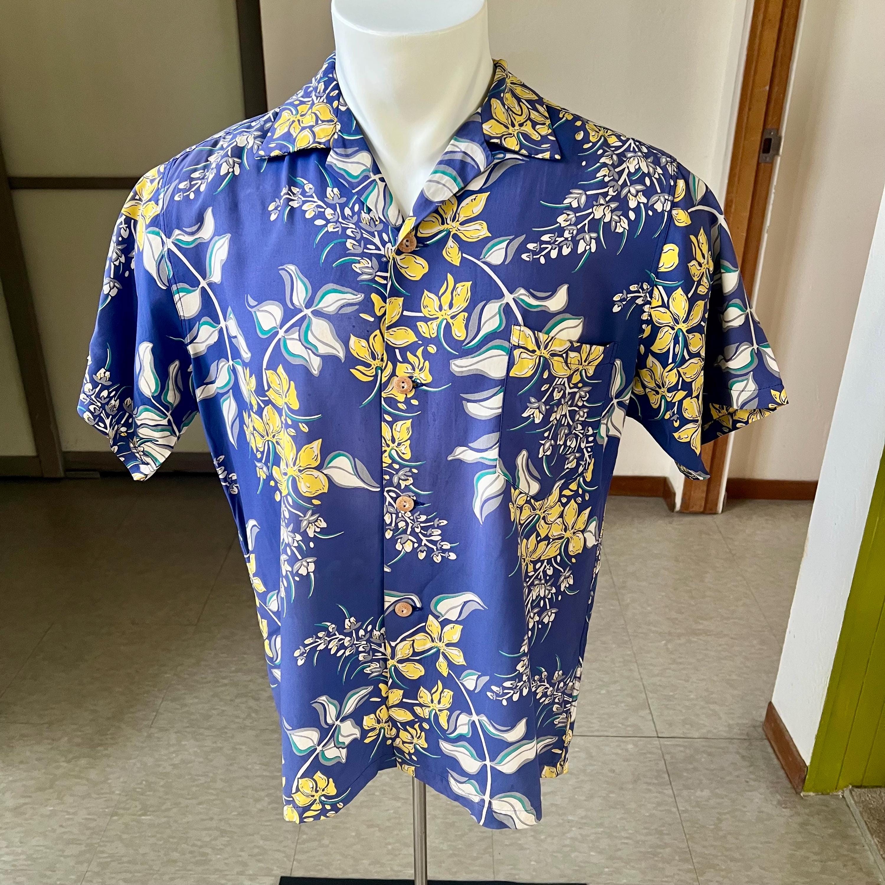 1950s Vintage Cold Rayon Pikake Flower Print Hawaiian Shirt M - Etsy