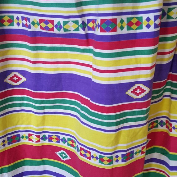 Southwest native print colorful skirt with tie wa… - image 6