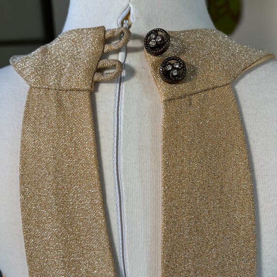Black & Gold Lurex Smocked Waist Dress