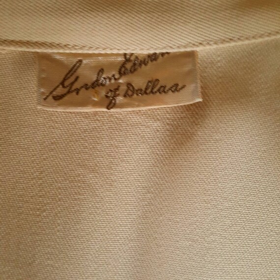 1940s vintage butter color gabardine button front… - image 7