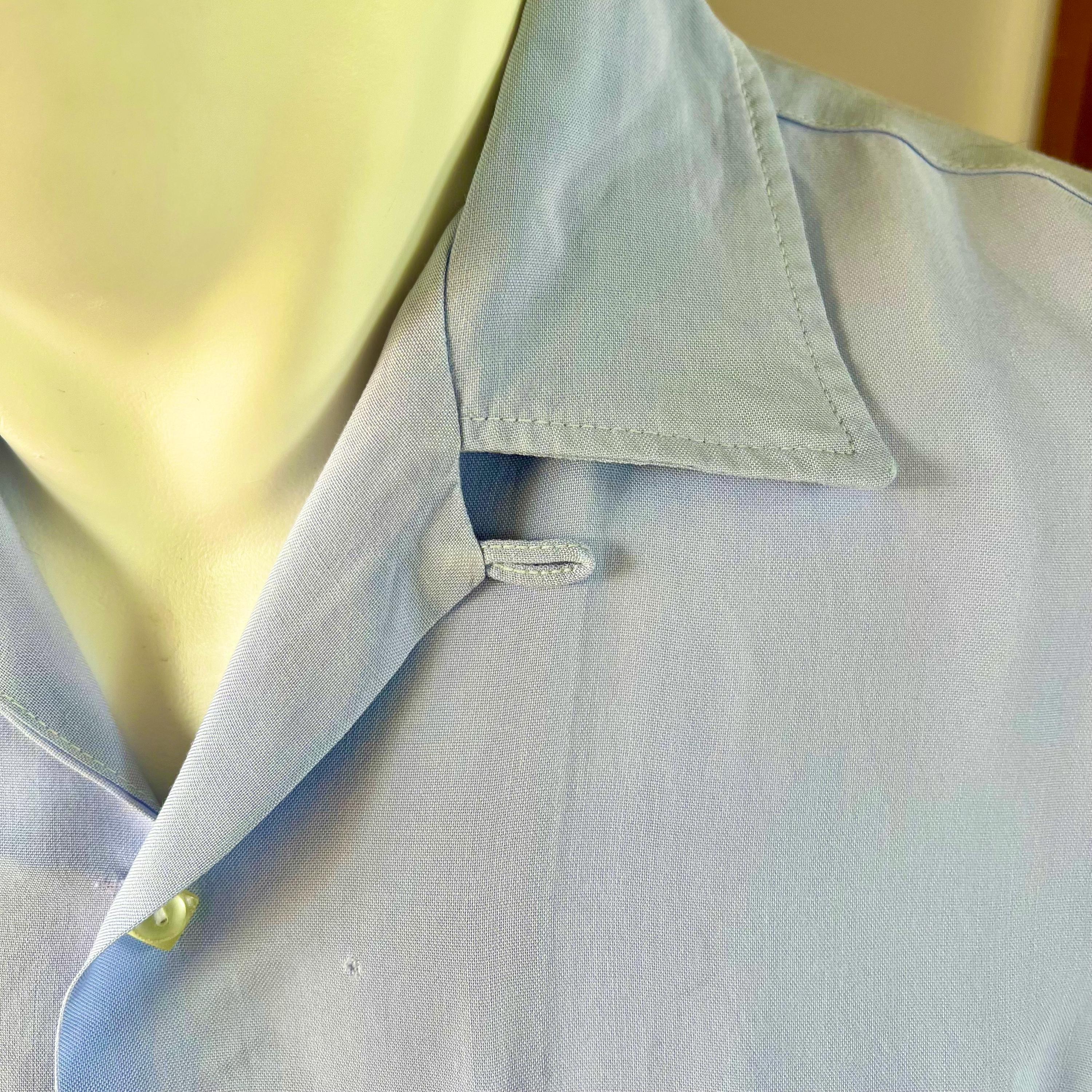 1950s Vintage Pilgrim Rayon Shirt With Embroidered Trim M - Etsy