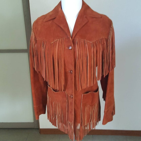 1950s vintage soft suede women's fringe western ja