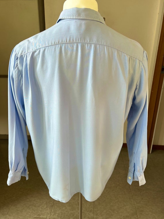 1950s vintage light blue Pilgrim soft rayon shirt… - image 5