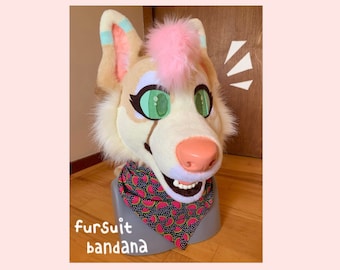 SIZE SMALL* Fursuit Bandana (26 in/66cm; please measure fursuit neck!)