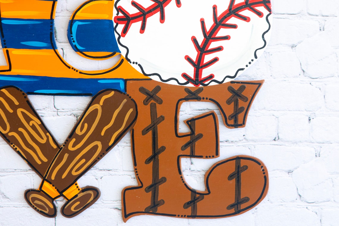 Baseball Door Hanger Softball Door Hanger Love Door Hanger Etsy