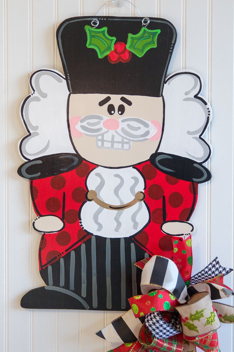Winter door Hanger Nutcracker front door hanger Christmas front door decor Christmas door hanger
