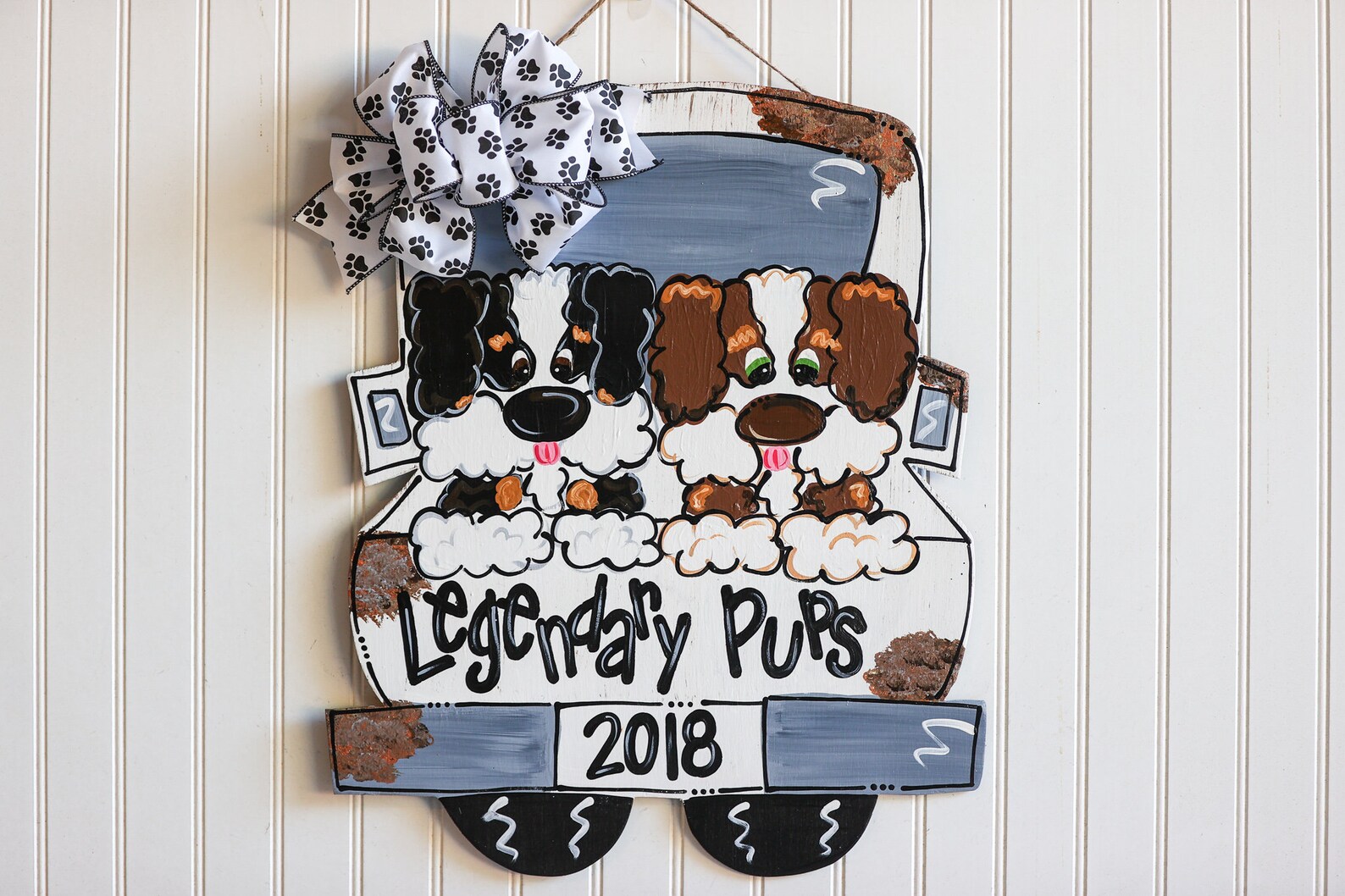 Dog door hanger puppy door hanger vintage truck door hanger Etsy