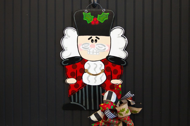 Winter door Hanger Nutcracker front door hanger Christmas front door decor Christmas door hanger