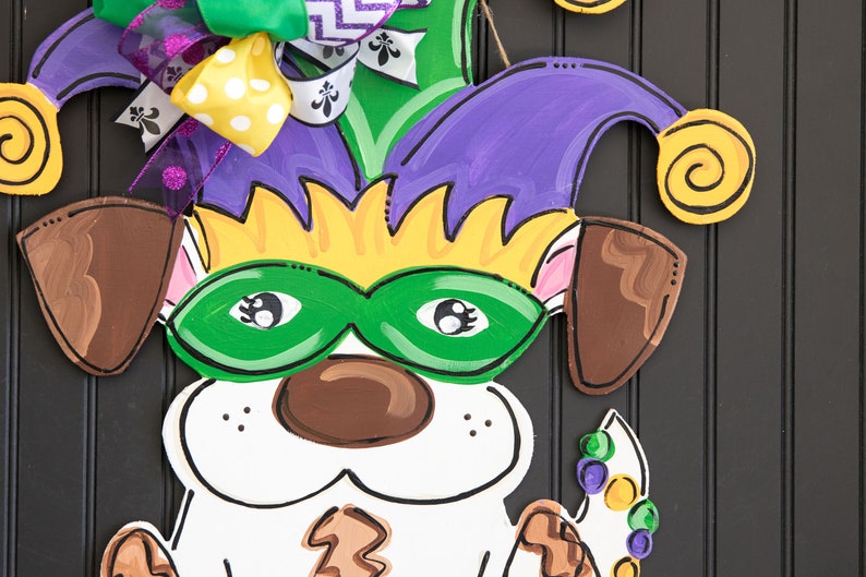 Mardi Gras Door Hanger Dog Door Hanger Easter Door Hanger Etsy