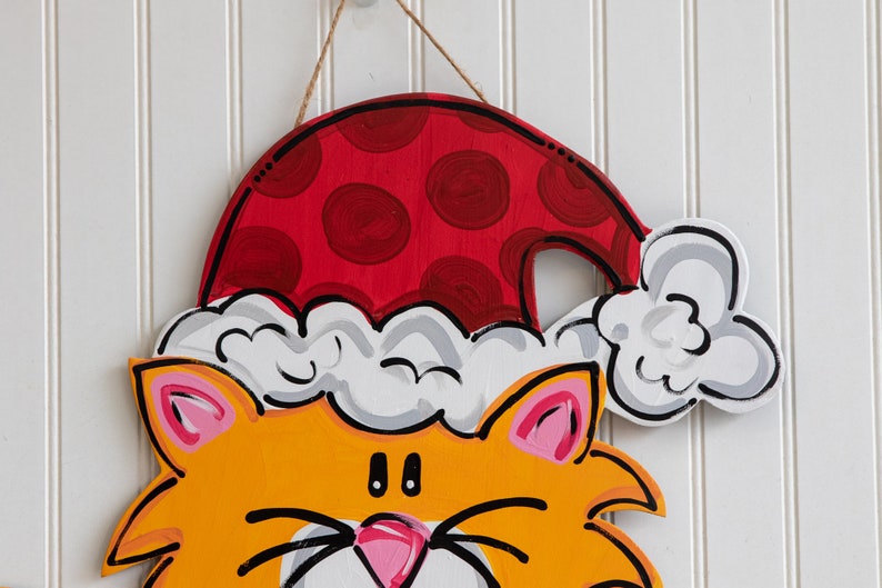 Cat Door Hanger Kitty Door Hanger Cat Lover Gift Christmas Etsy