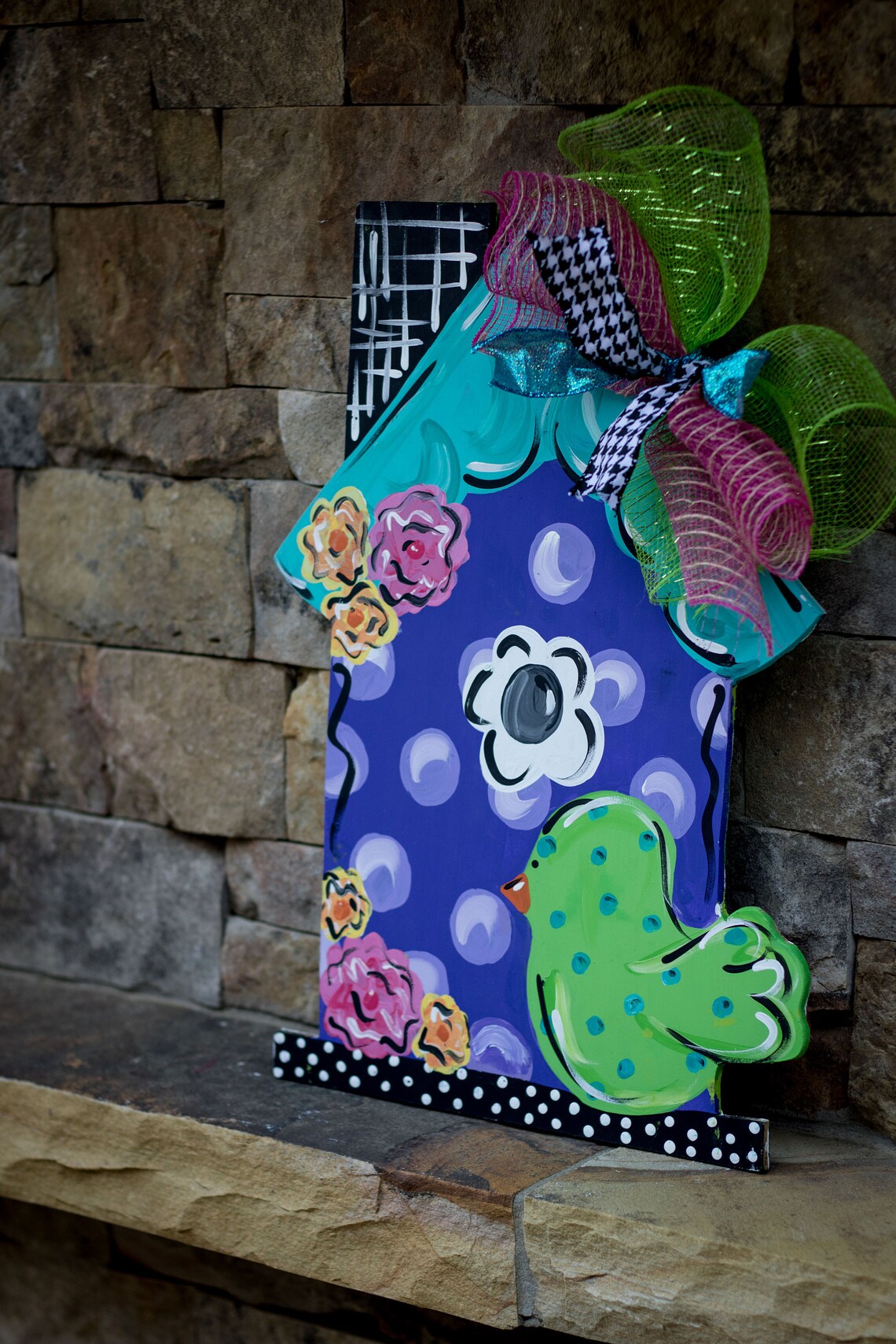 Birdhouse Door Hanger Bird Lover Porch Decor Front Door Etsy