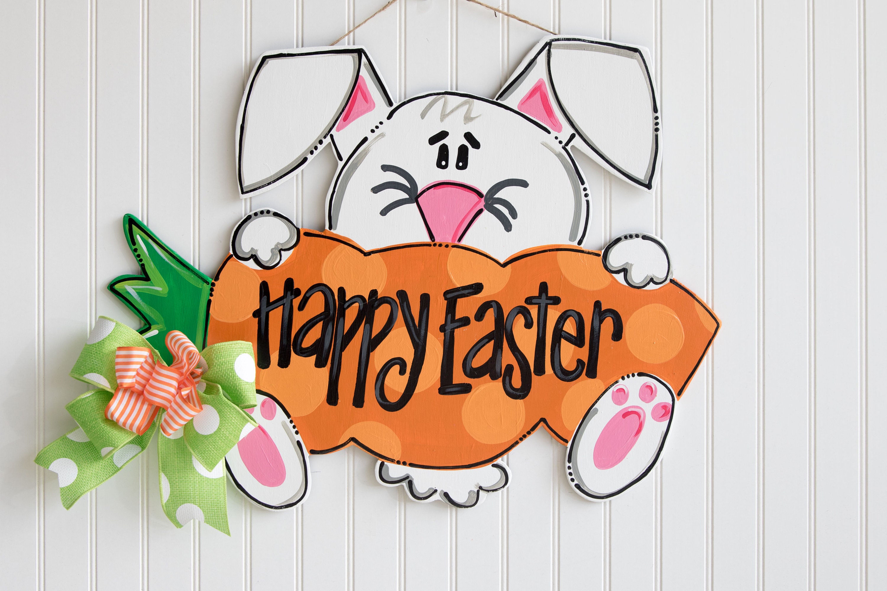Easter Door Decor Carrot Door Hanger Spring Decor Easter Bunny Front Door Decor Happy Easter Easter Door Hanger Door Decor