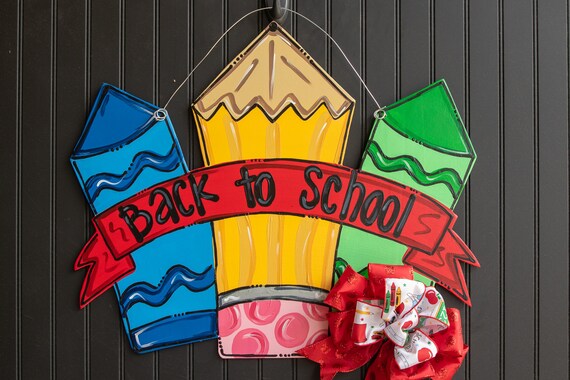 Back To School Door Hanger Pencil Door Hanger Teacher Gift Etsy