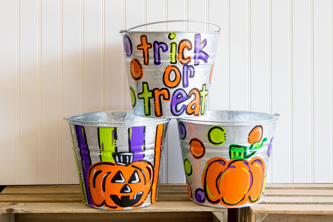 Personalized Trick or Treat Bucket, Trick or Treat Bucket, Easter ...