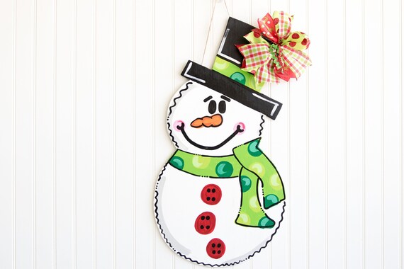 Snowman Door Hanger Winter Door Hanger Frosty The Snowman Etsy