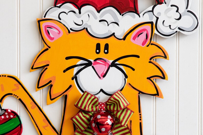 Cat Door Hanger Kitty Door Hanger Cat Lover Gift Christmas Etsy