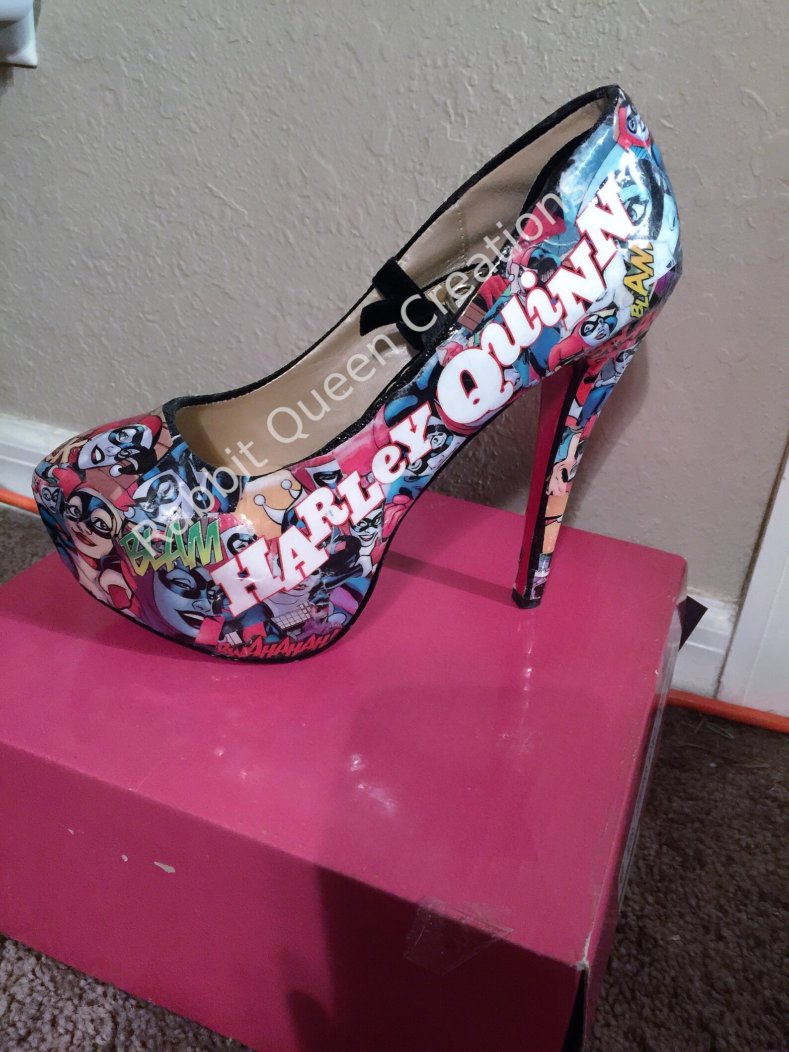 Harley Quinn Book Shoes/Custom Shoes/Geek