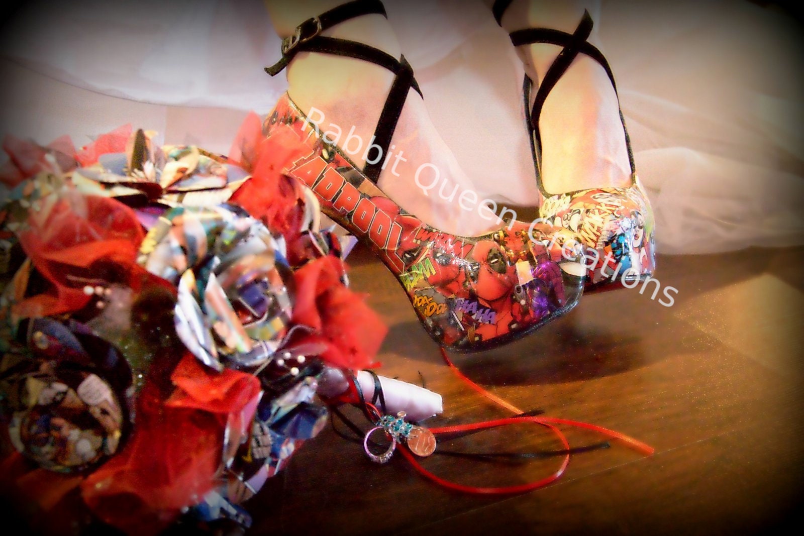 Deadpool tacones / zapatos de libro cómic / zapatos | Etsy México