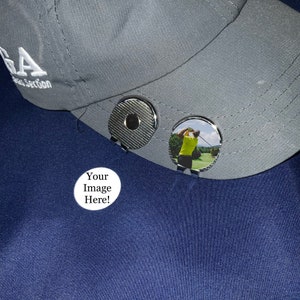 Golf Hat Clip with Custom Ball Marker | Silver Hat Clip | Personalized Ball Marker | Custom Gift for Dad | Fathers Day gift for golfers