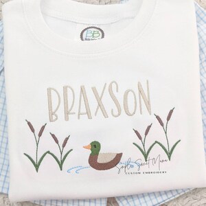 Mallard Duck Pond Monogrammed Embroidery T-shirt/Bubble/Romper