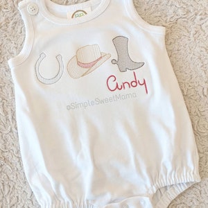 Cowboy Trio Monogrammed Embroidery T-shirt/Bubble/Romper