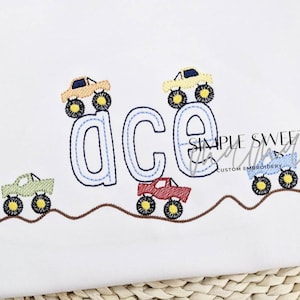 Monster Truck Rally Embroidery T-shirt/Bubble/Romper