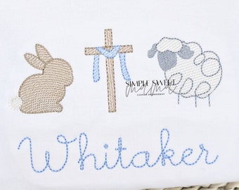 Easter Trio Embroidery T-shirt/Bubble/Romper