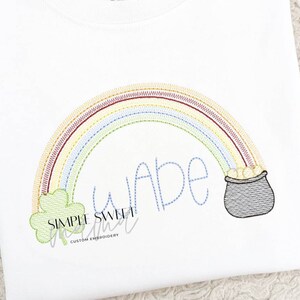 St Patrick&#39;s Rainbow Monogrammed Embroidery T-shirt/Bubble/Romper