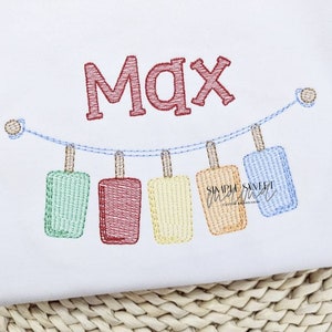 Popsicles Embroidery T-shirt/Bubble/Romper