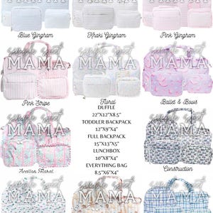 Monogrammed Wipeable Backpack - Southern Grandmillenial Style - Pink Gingham Bag Set image 4